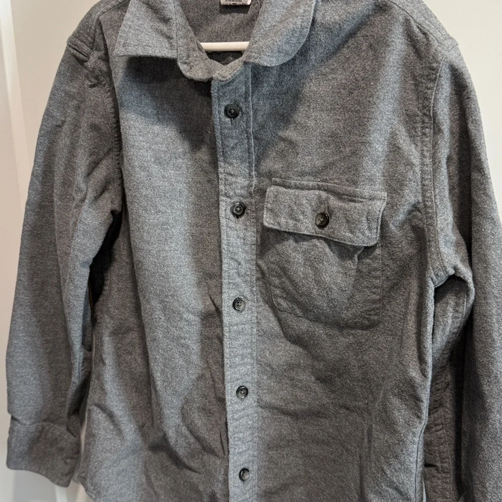 Crewcuts Charcoal Casual Button-Down Shirt With Leather Elbow Patches Size 10